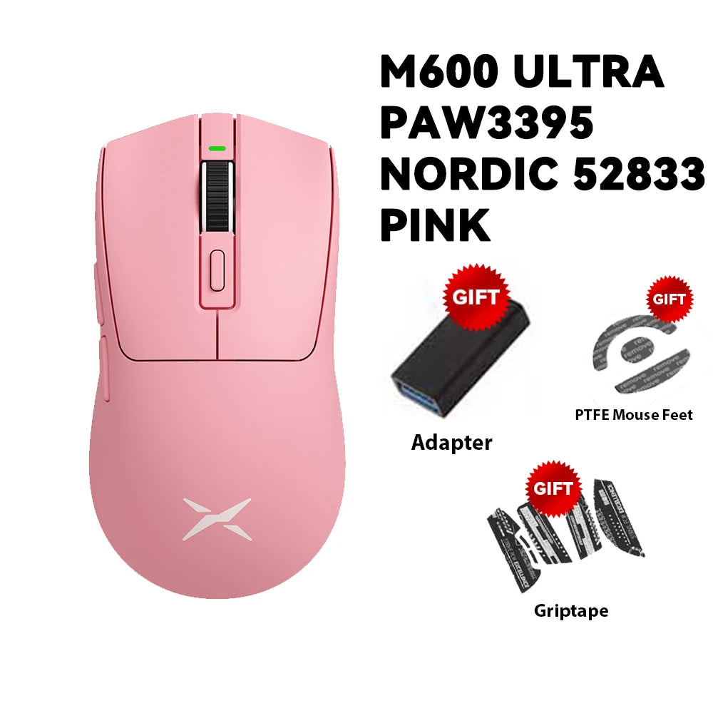 M600 Series Wireless Gaming Mouse 52G Lightweight 2.4G Dual Mode Connection 26000DPI Macro Rechargeable Mice for PC Gamer