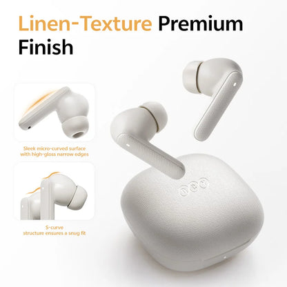 Buds TWS Bluetooth 5.3 Wireless Earphones 10Mm Dynamic Driver AI Wind Noise Reduction Earbud 0.68S Low Latency 35H Headphone