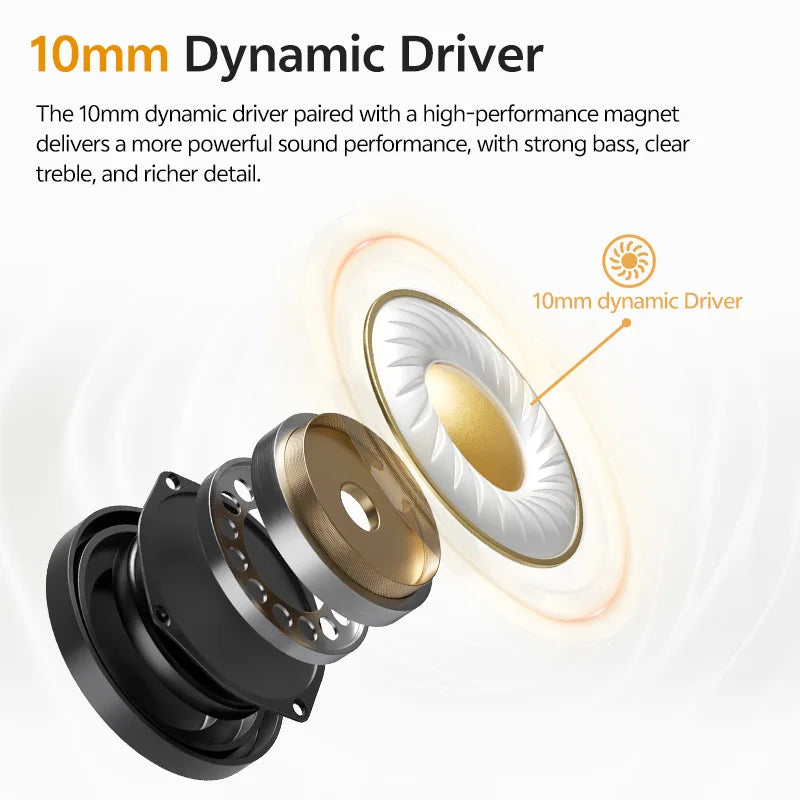 Buds TWS Bluetooth 5.3 Wireless Earphones 10Mm Dynamic Driver AI Wind Noise Reduction Earbud 0.68S Low Latency 35H Headphone