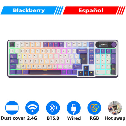 ROYAL KLUDGE S98 Mechanical Keyboard Top Mount TFT Screen 98 Keys RGB BT5.0/2.4G/USB-C Wireless Gamer Keyboard Hot Swappable