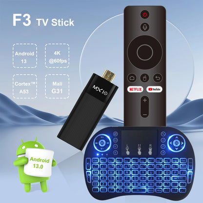 Ultra HD 4K Android TV Stick -F3 Stick Mini Home TV Stick H313 Quad Core Support 2.4/5G Dual Wifi 2GB RAM 16GB ROM