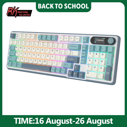 ROYAL KLUDGE S98 Mechanical Keyboard Top Mount TFT Screen 98 Keys RGB BT5.0/2.4G/USB-C Wireless Gamer Keyboard Hot Swappable