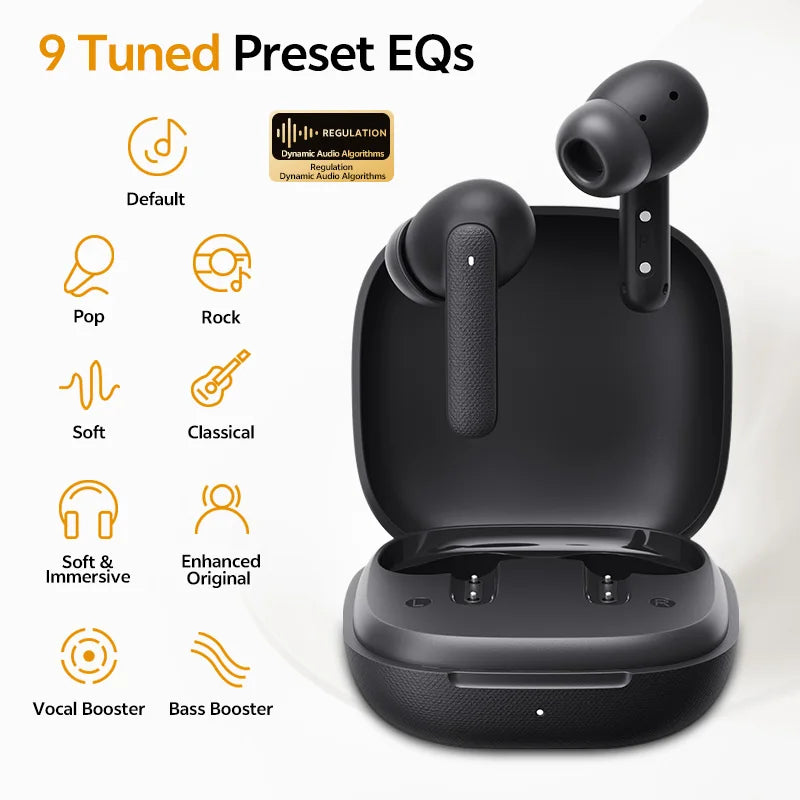Buds TWS Bluetooth 5.3 Wireless Earphones 10Mm Dynamic Driver AI Wind Noise Reduction Earbud 0.68S Low Latency 35H Headphone