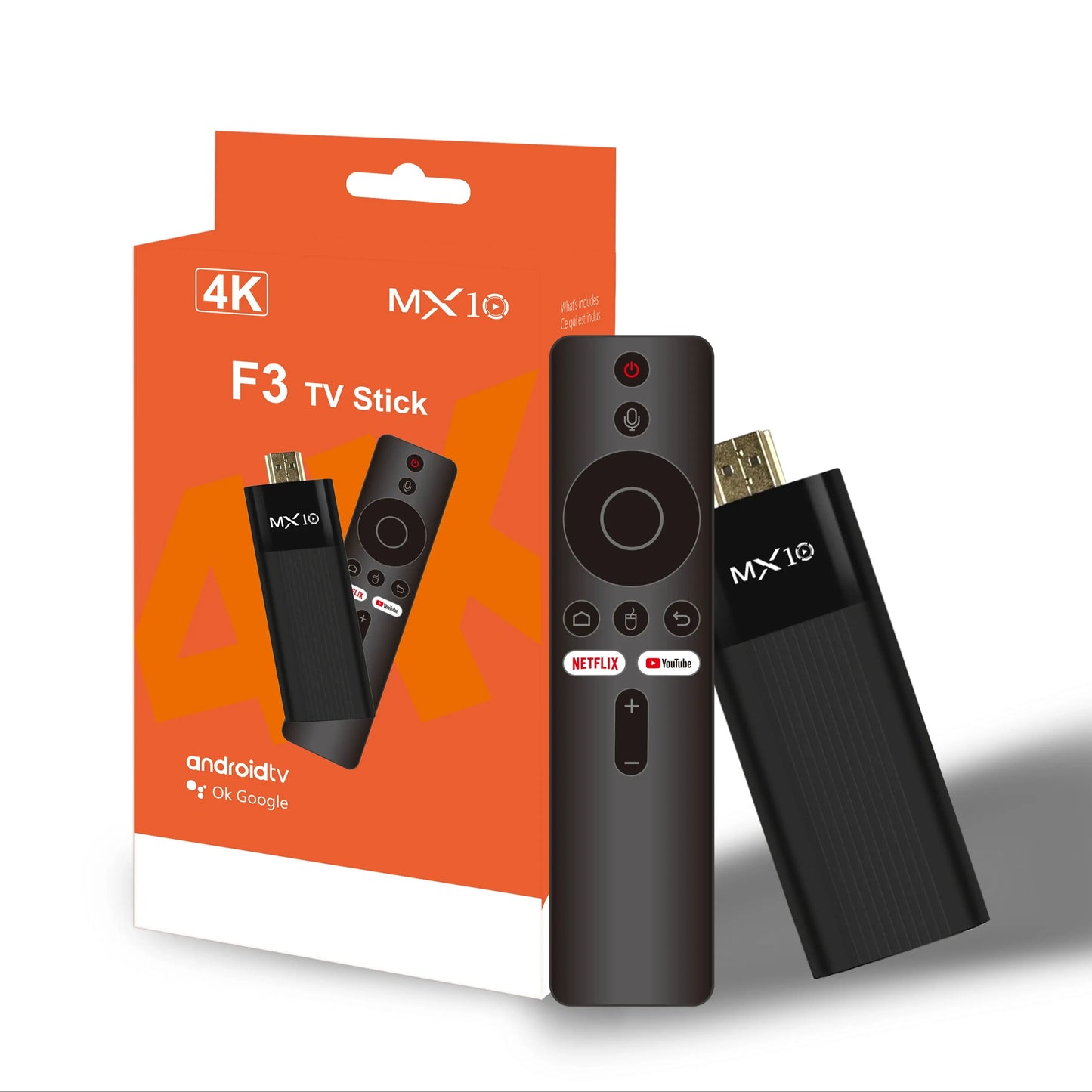 Ultra HD 4K Android TV Stick -F3 Stick Mini Home TV Stick H313 Quad Core Support 2.4/5G Dual Wifi 2GB RAM 16GB ROM